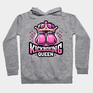 Kickboxing Queen Tee - Empowerment in the Ring with Heart Gloves Hoodie